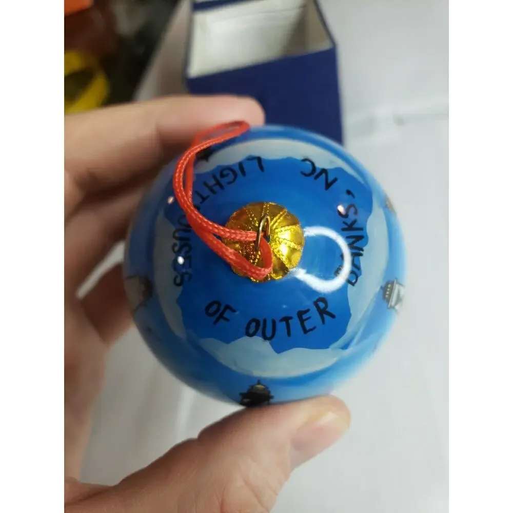 Hand painted Outer Banks NC North Carolina Lighthouses Christmas Ornament 1998